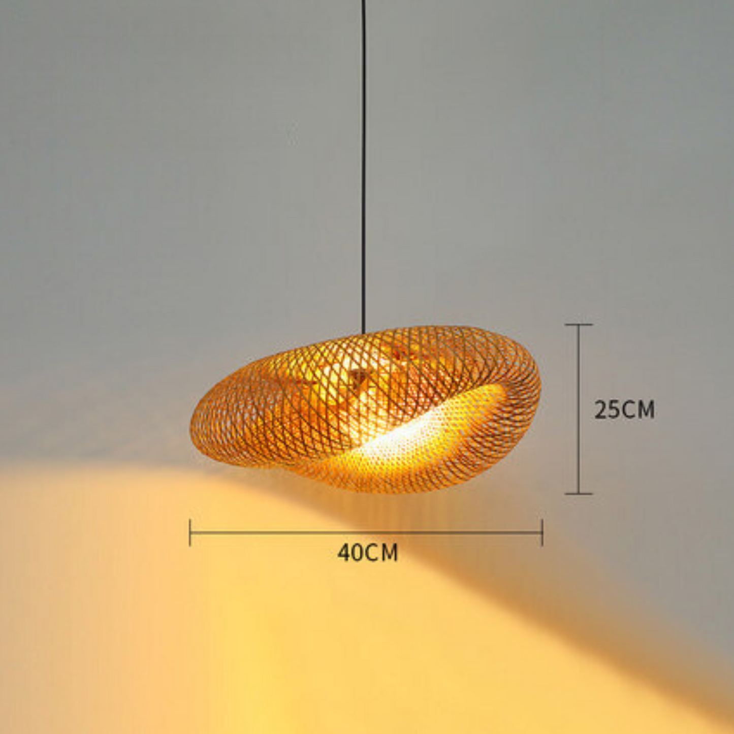 LUNA - Handgemaakte gevlochten bamboe hanglamp