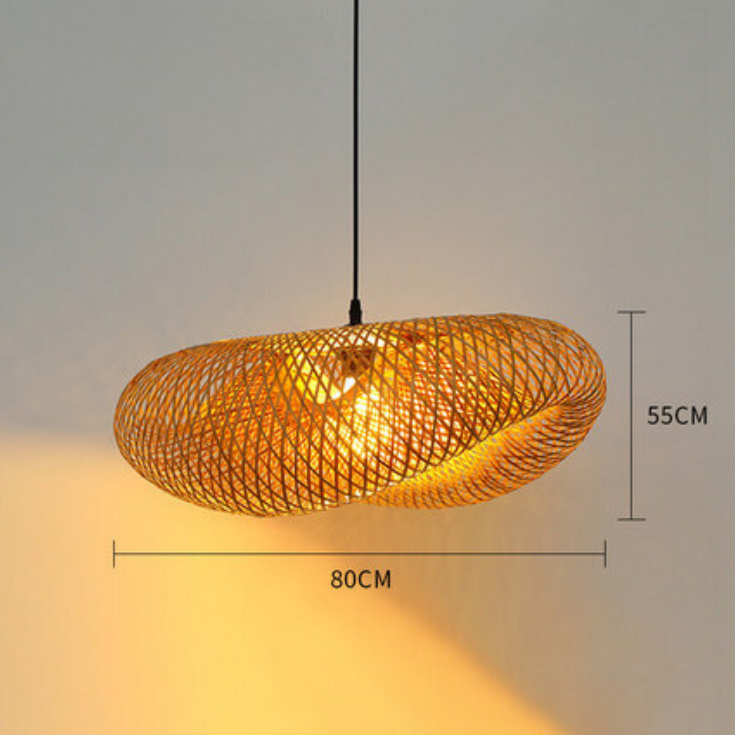 LUNA - Handgemaakte gevlochten bamboe hanglamp