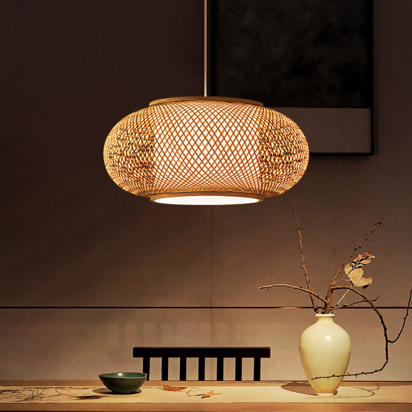 MYSA - Handgemaakte gevlochten bamboe hanglamp