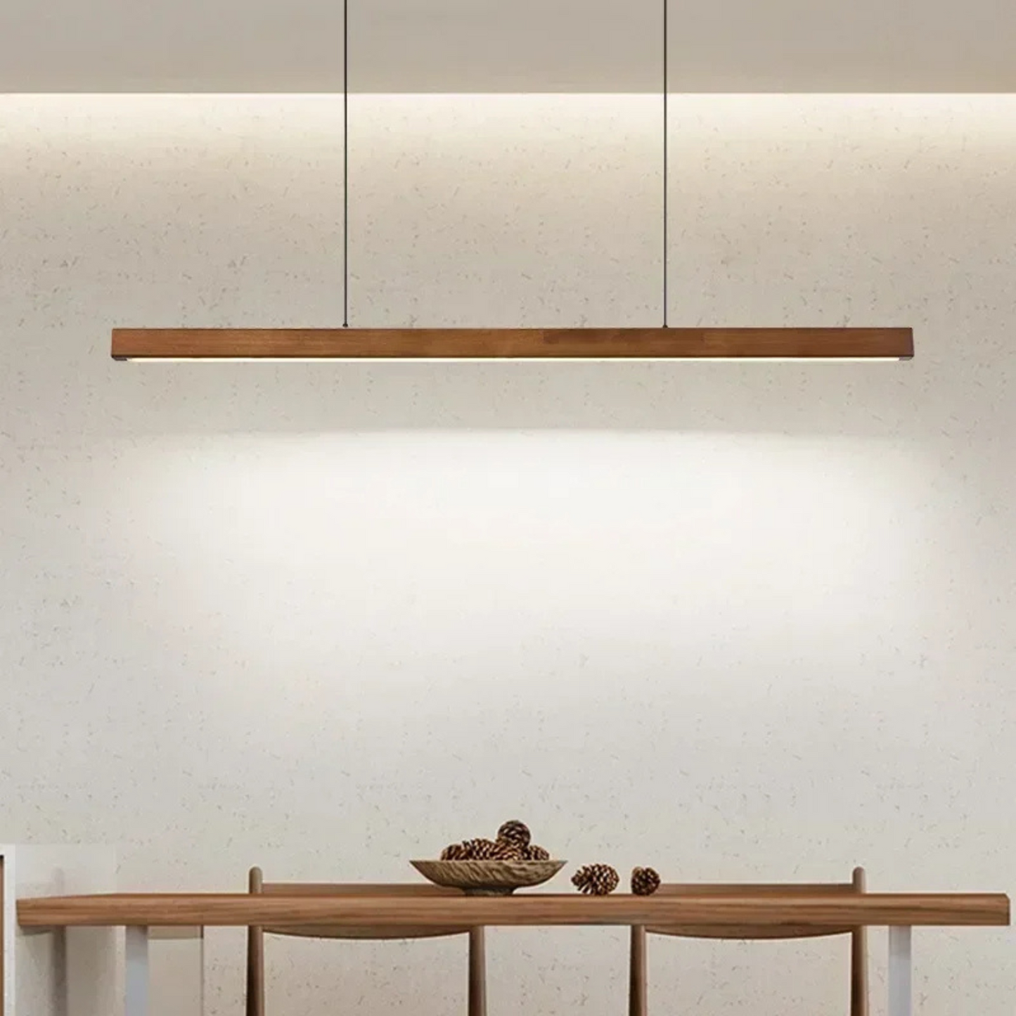 HYGGE - Rechte LED hanglamp van hout