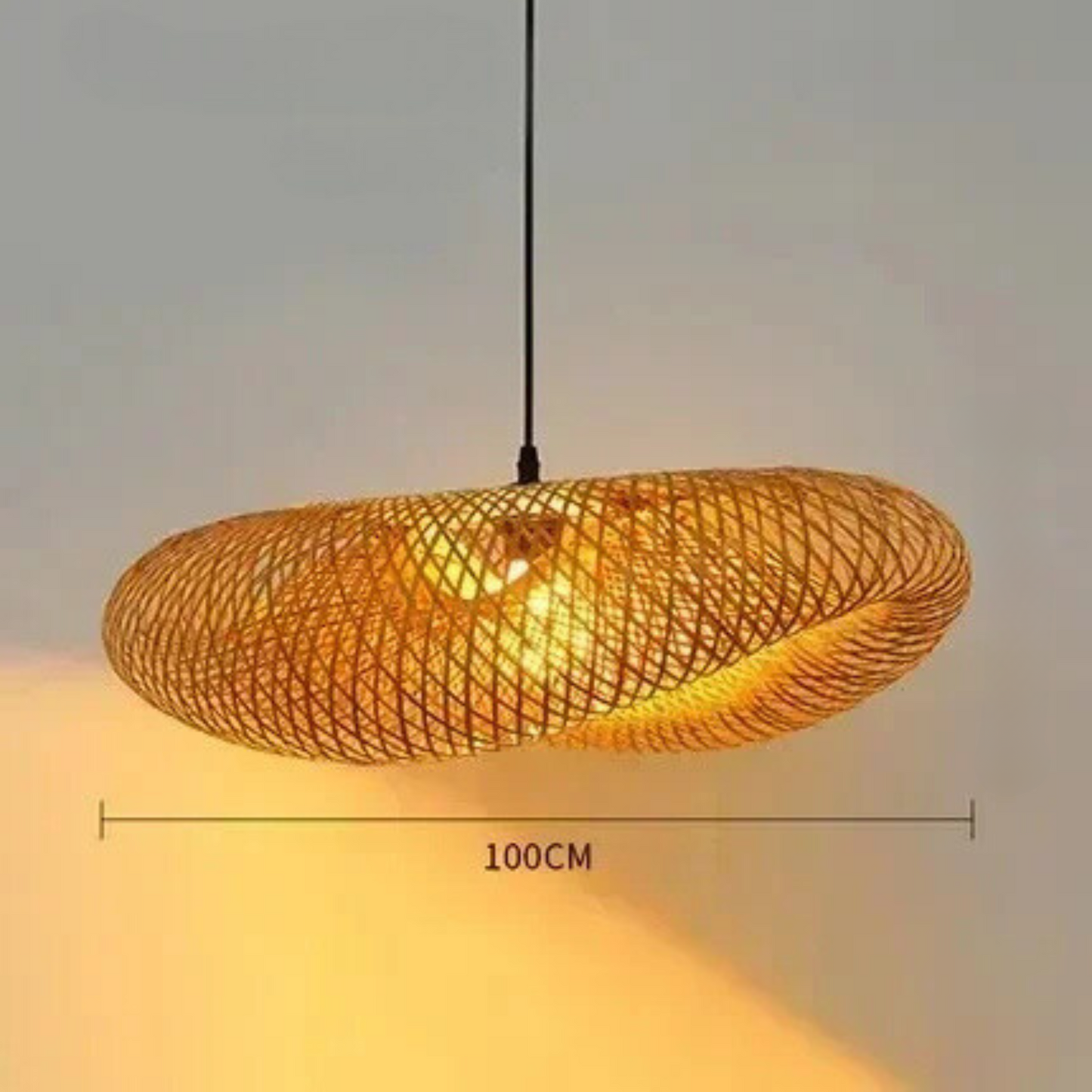 LUNA - Handgemaakte gevlochten bamboe hanglamp