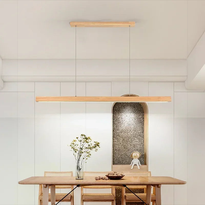 HYGGE - Rechte LED hanglamp van hout