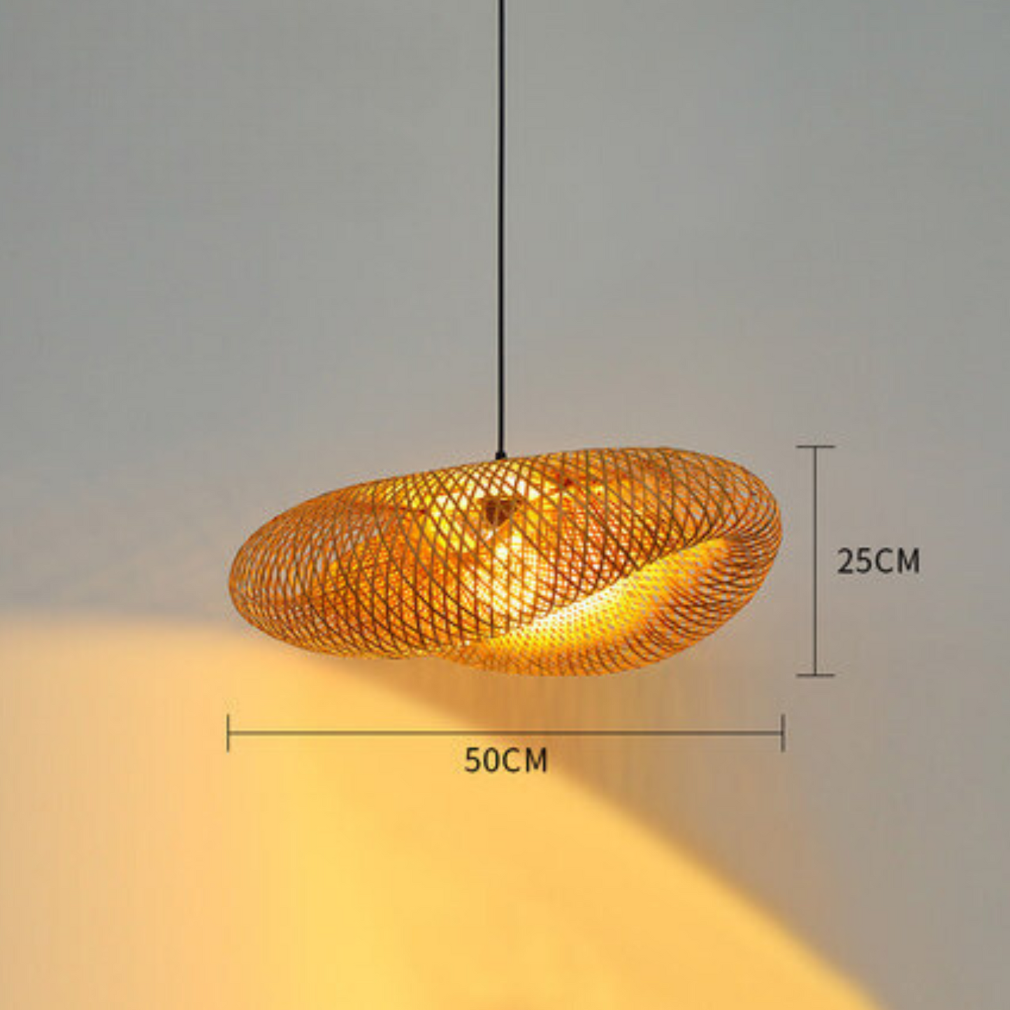 LUNA - Handgemaakte gevlochten bamboe hanglamp