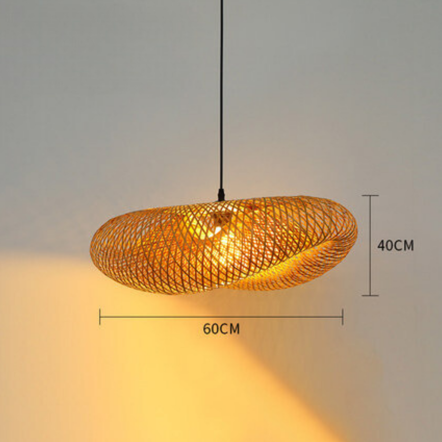 LUNA - Handgemaakte gevlochten bamboe hanglamp