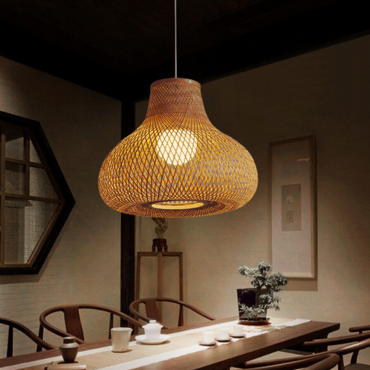 ISLA - Handgemaakte gevlochten bamboe hanglamp