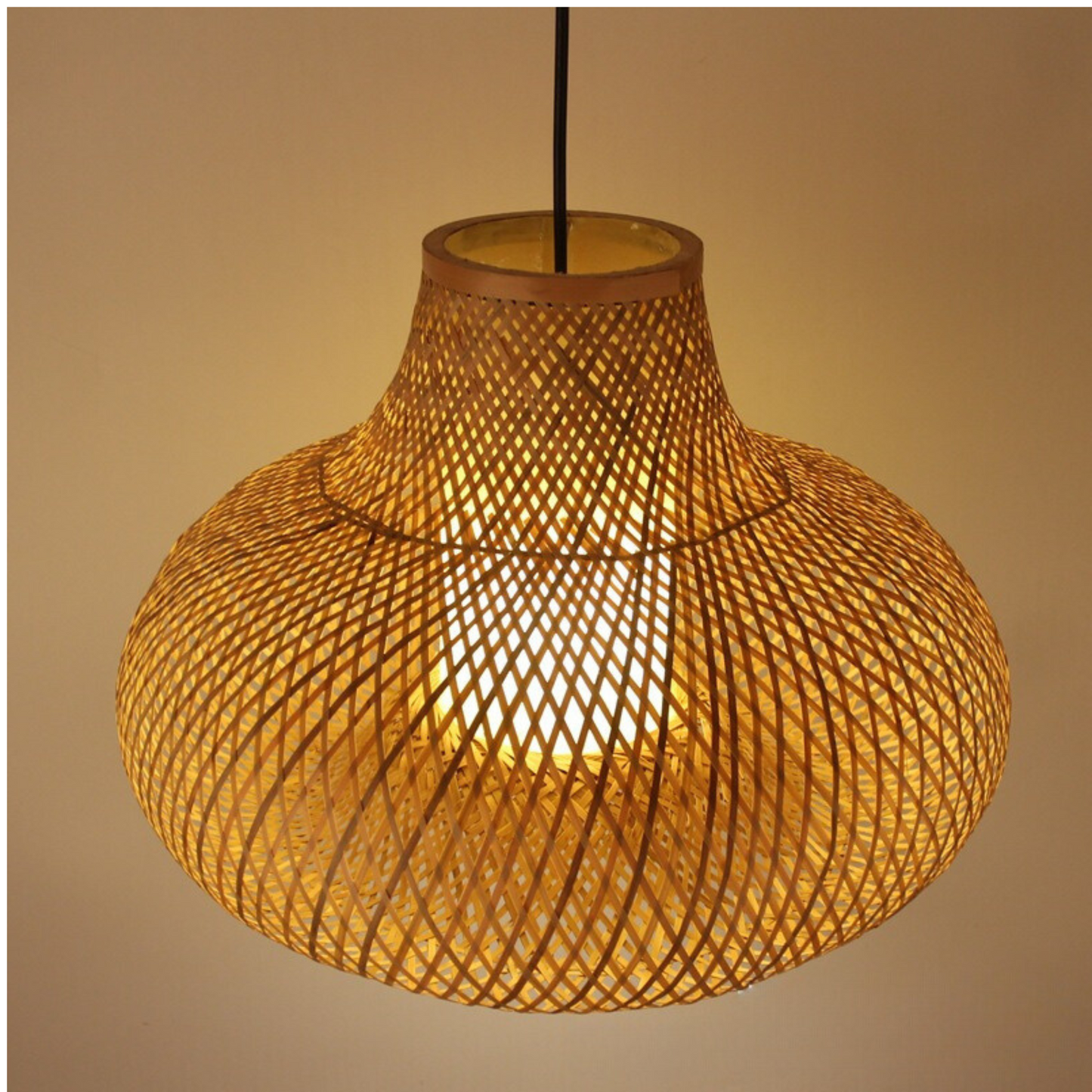 ISLA - Handgemaakte gevlochten bamboe hanglamp