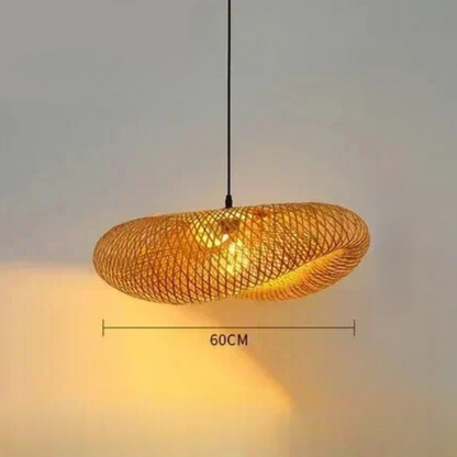 LUNA - Handgemaakte gevlochten bamboe hanglamp