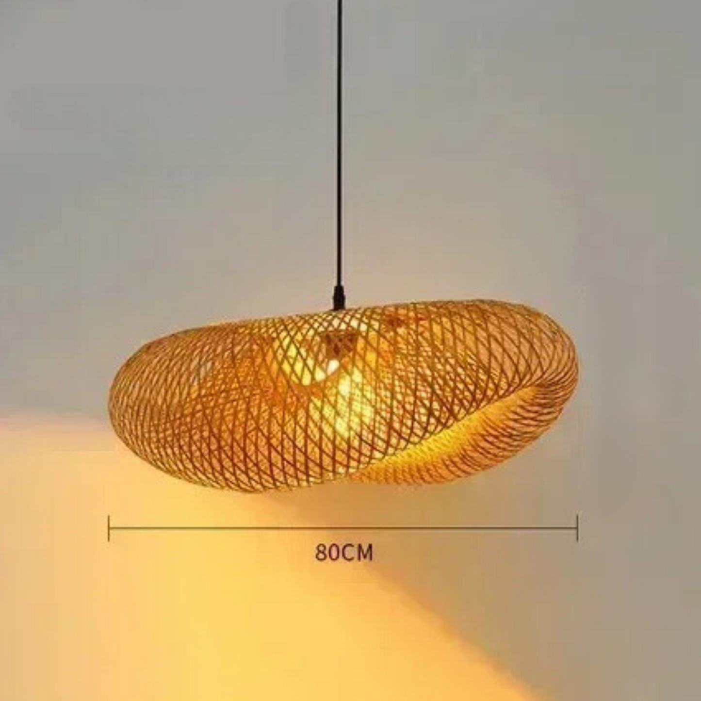 LUNA - Handgemaakte gevlochten bamboe hanglamp