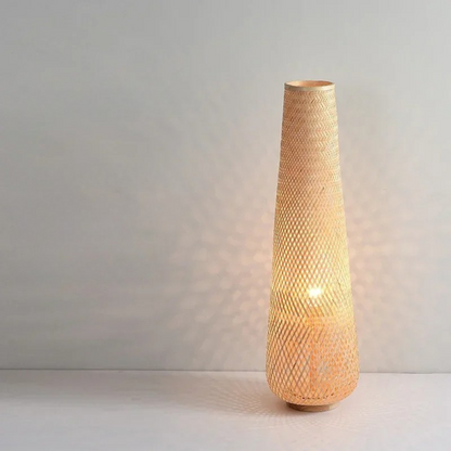 VARM  - Handgemaakte Vloerlamp van Gewoven Bamboe