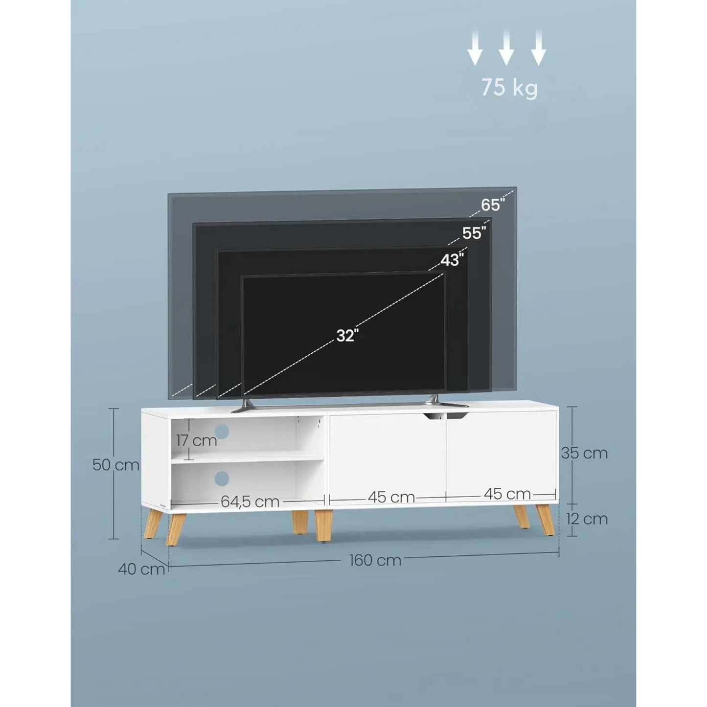 HALO - TV-Meubel met Deuren en Planken