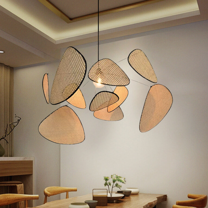 EIRA - Designer Hanglamp met Handgevlochten Bamboe Panelen