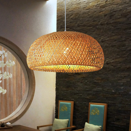 SVAN - Handgemaakte gevlochten Ronde Bamboe hanglamp