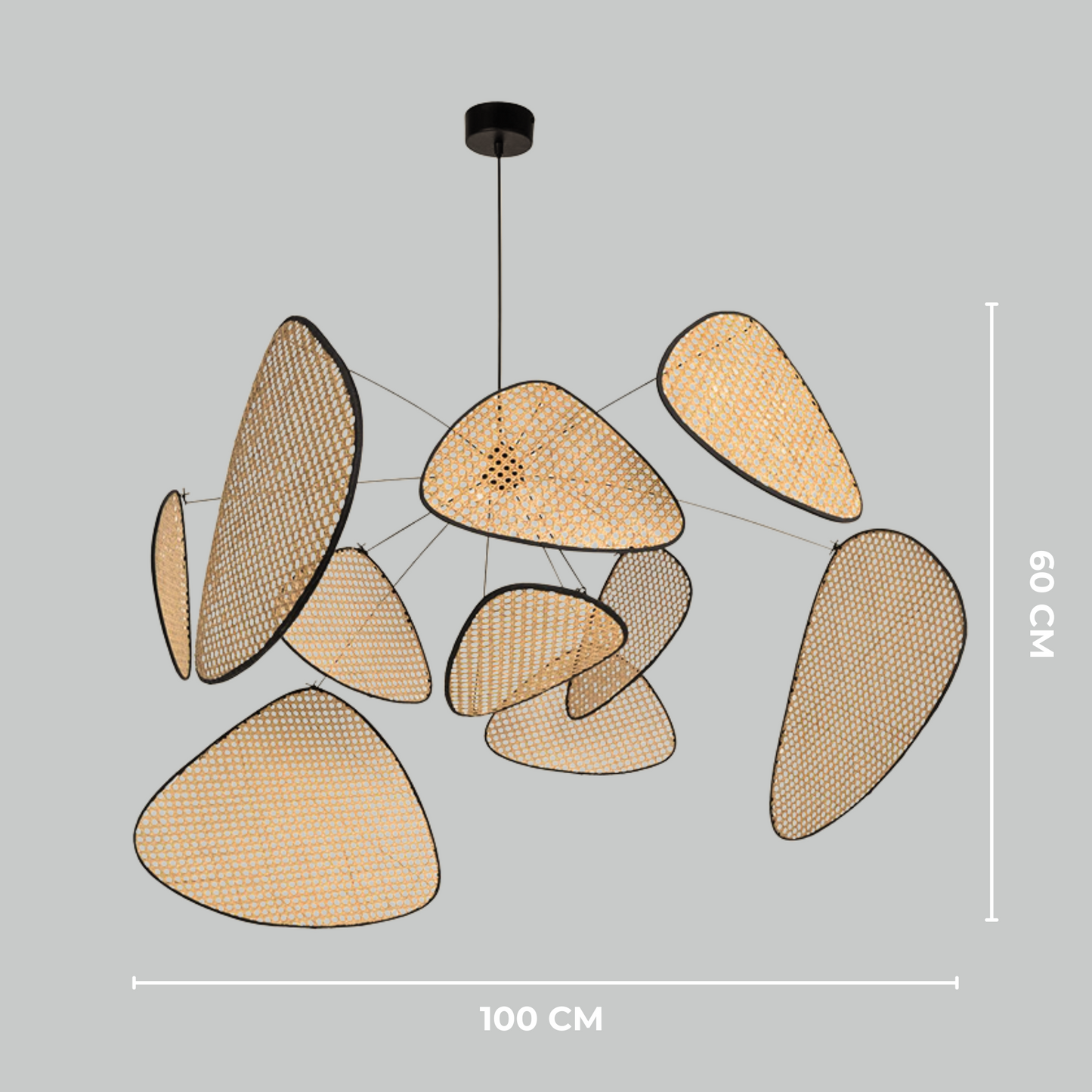 EIRA - Designer Hanglamp met Handgevlochten Bamboe Panelen